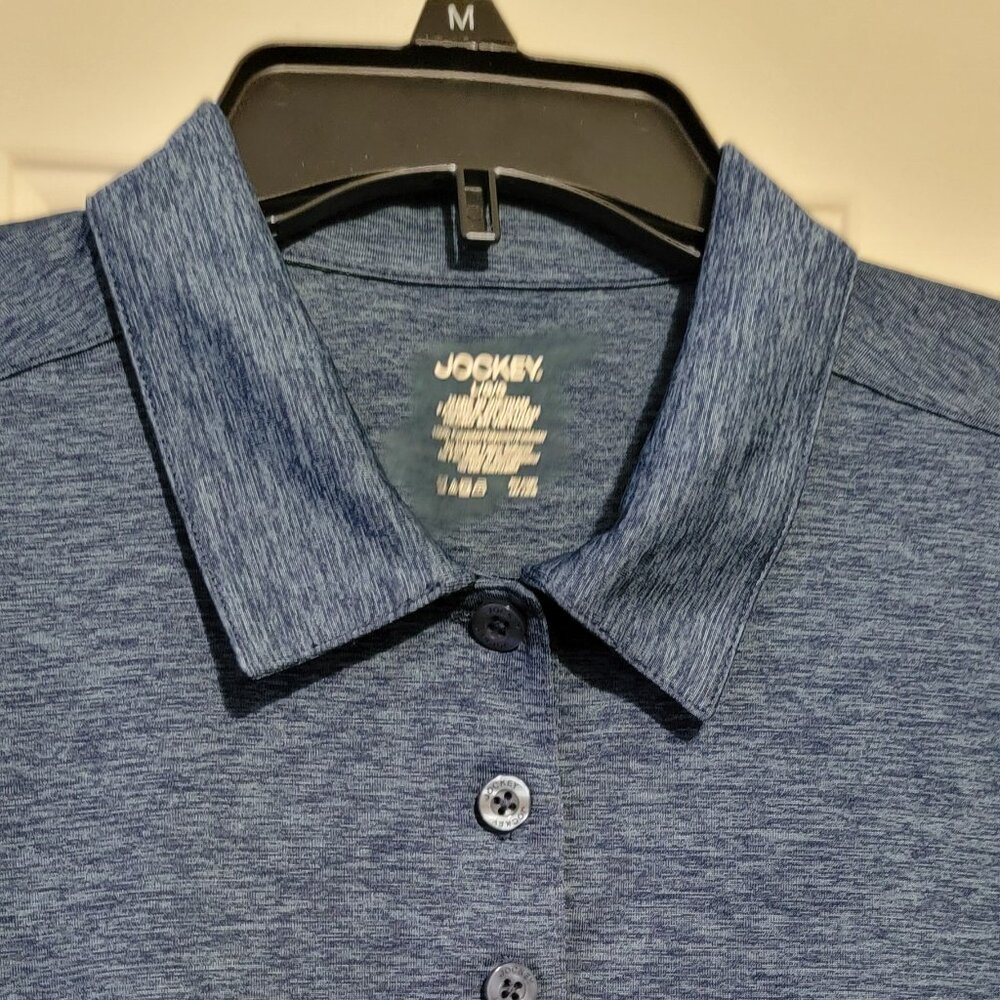 Jocky Semi-Fitted Performance Polo, Abyss Grey Space Dye Large - Picture 5 of 13